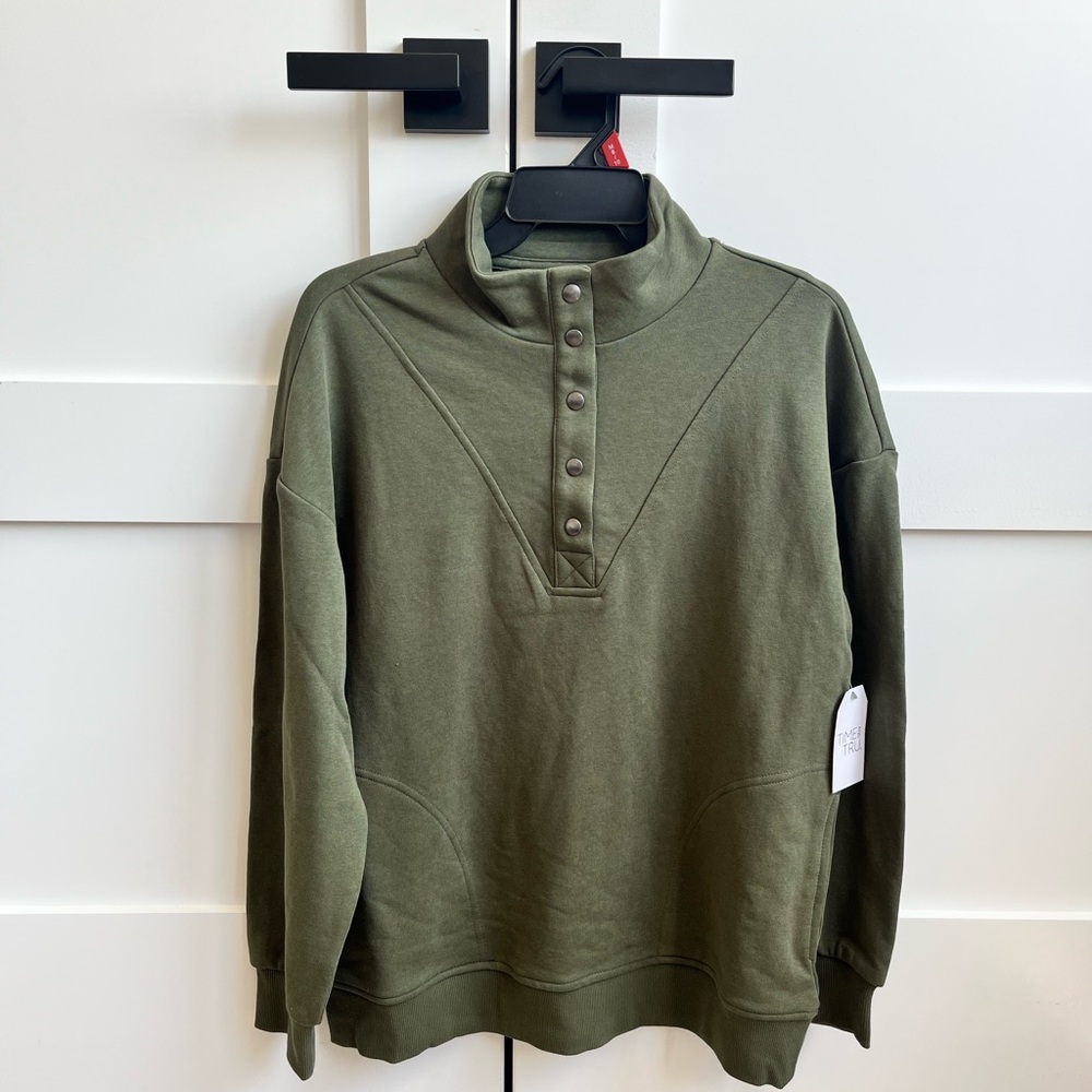 Olive Green Pullover Sweatshirt